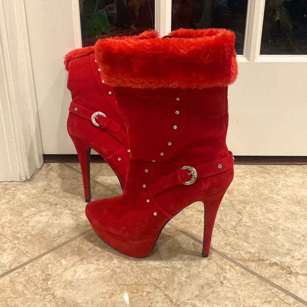 Red (New) Fuzzy Winter boots
